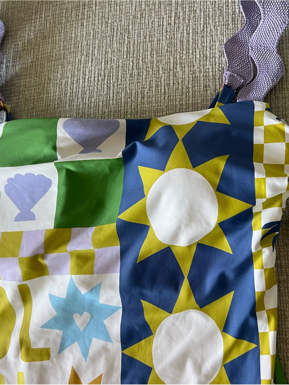 NWT Anthropologie One-Piece Swimsuit Multicolor Sun & Star Print size Medium - Picture 3 of 8